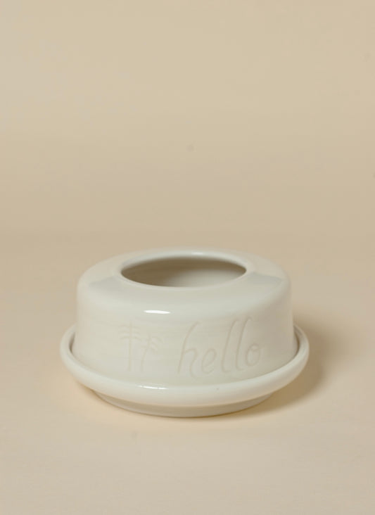 Handmade Translucent Porcelain Candle Holder | Dripping Wax Design | Minimalist Ceramic Tealight Holder | Handmade Home Decor