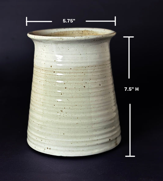 Handmade Ceramic Kitchen Utensil Holder | Stoneware Crock | Modern FarmhouseKitchen Organizer